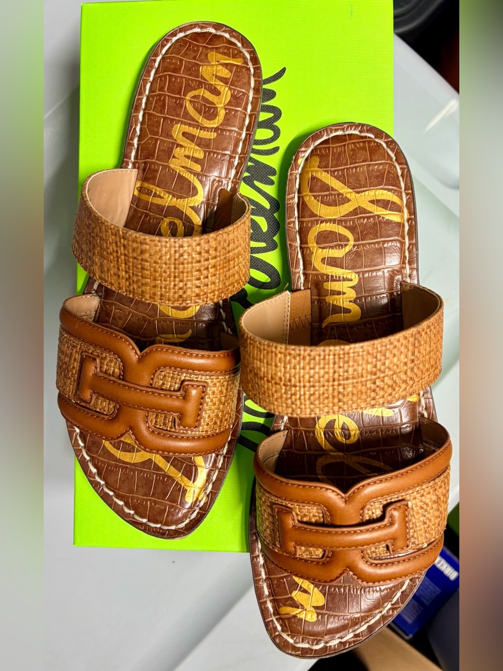 Sam Edelman Brown Braided Slide Sandals